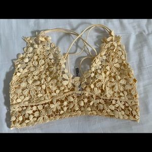 Yellow lace halter top